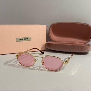 Miu Miu Pink and Gold Sunglasses